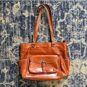 Patricia Nash Bolsena Brown Leather Handbag Tote Purse